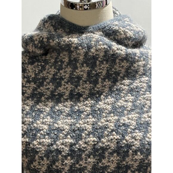 Stella McCartney Womens Crochet Hooded Thick Warm Sweater Blue White Size 38/XS‎ - Picture 9 of 14